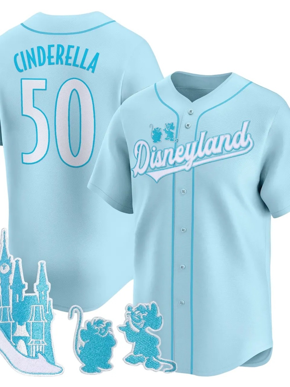 NWT Cinderella Baseball Jersey Disneyland Disney 75th Ann Sz 2X